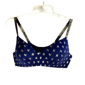 Victoria Secret Stylish Navy and Gold Women's tshirt bra size 40C